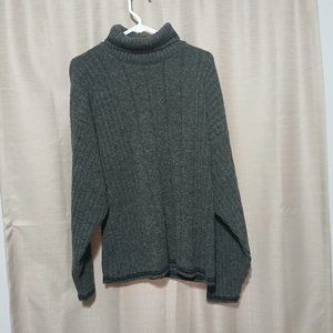 Vintage Tag Sport Turtleneck Sweater Mens XL Made in USA Gray Black Pullover